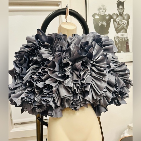 Sold on EBay ✅AKIRA MUST BE DREAMING DENIM RUFFLE CROP BLOUSE  NWT - Picture 7 of 11